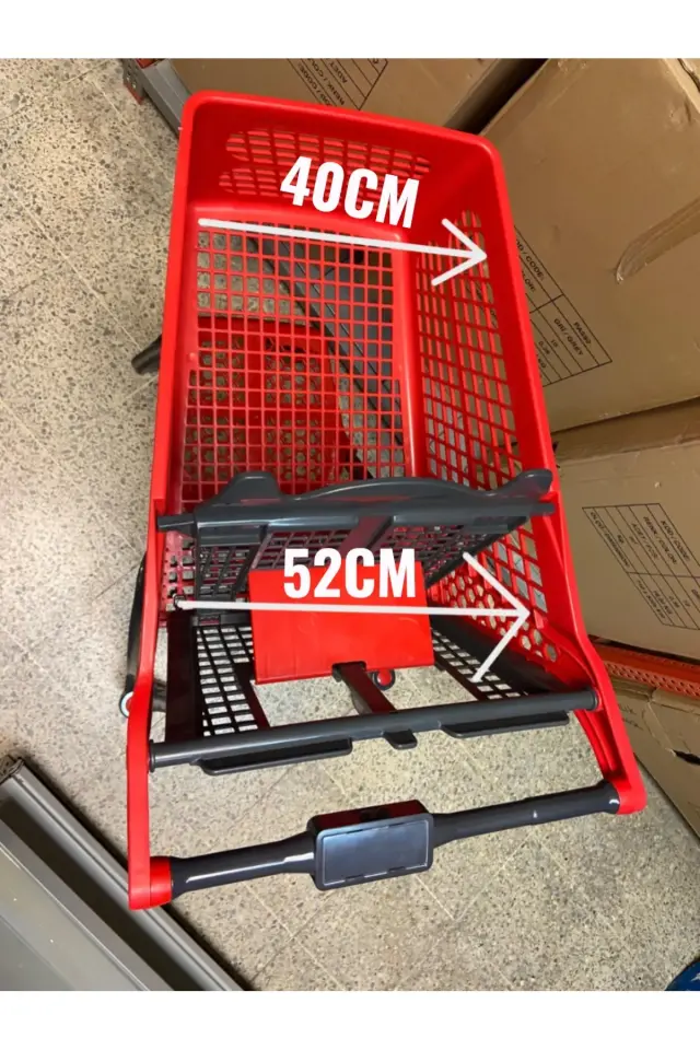 PLASTİK 100 Litre Bebe Pusetli Market Arabası