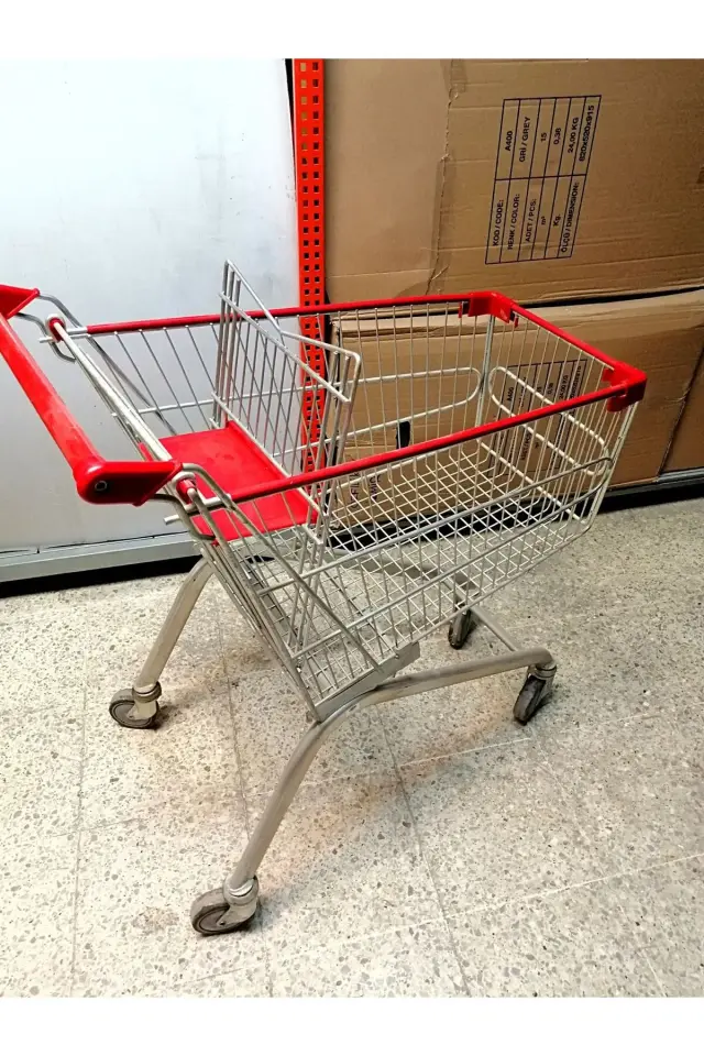 100L Metal Market Arabası Sepetli Bebe Pusetli