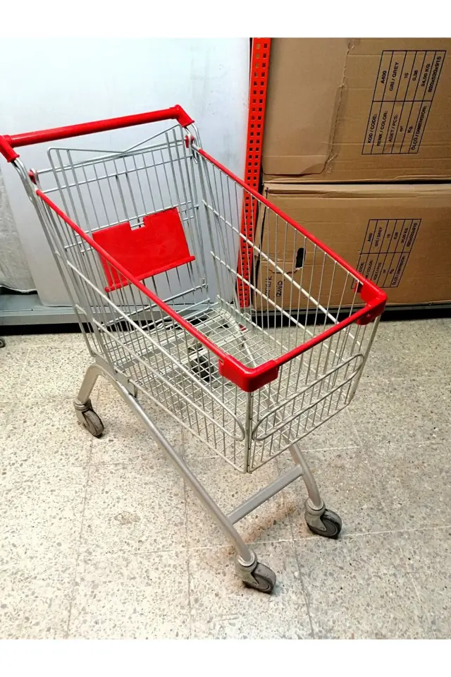100L Metal Market Arabası Sepetli Bebe Pusetli
