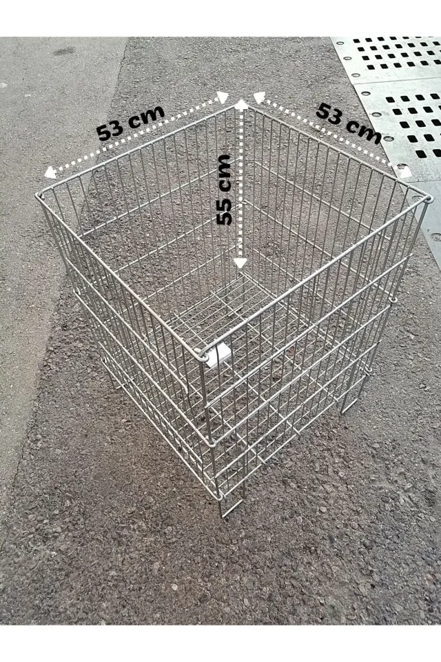 Katlanabilir Tel Sepet 53x53cm Çinko