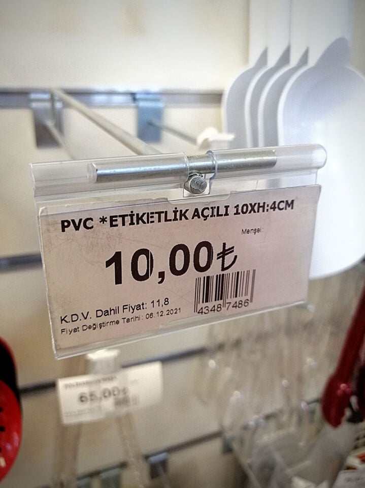 PVC ETİKETLİK ŞEFFAF (40×80 mm) pvc etiket tutucu , tele geçme pvc etiketlik