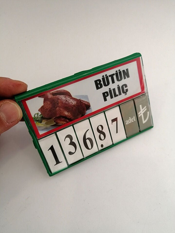 FİYAT KASETİ RAKAMLI (120X80) (GR) Ürün Etiketi, İsimlik Etiket Kaseti Rakamları Değişebilen