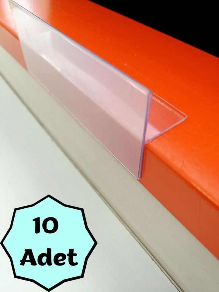 Raf Önü Dik Yapışkanlı PVC Etiketlik Şeffaf Etiket Cebi, Fiyat Etiketi Ürün Etiketliği Raf Etiket