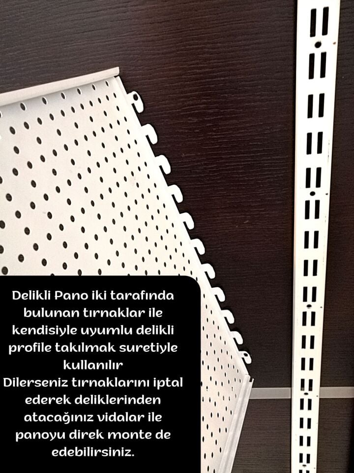 PANO DELİKLİ 42X90CM Ürün Tel Askılar Asmak için Pano, Tel Askı Delikleri için Plaka, Tel Askı Tezgahı Delikli Tezgah