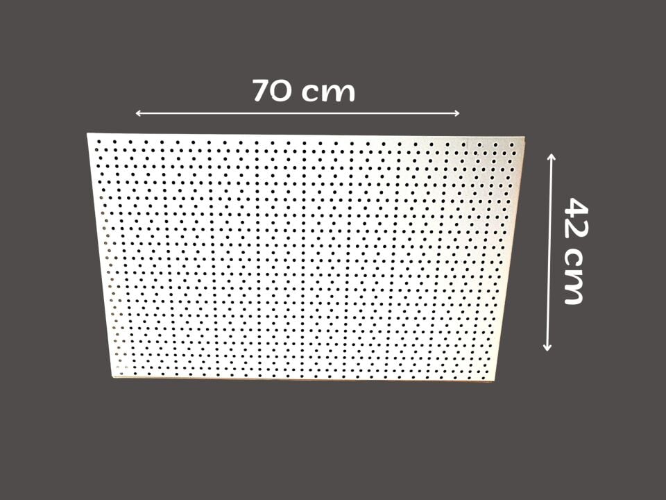 PANO DELİKLİ 42X70CM Ürün Tel Askılar Asmak için Pano, Tel Askı Delikleri için Plaka, Tel Askı Tezgahı Delikli Tezgah