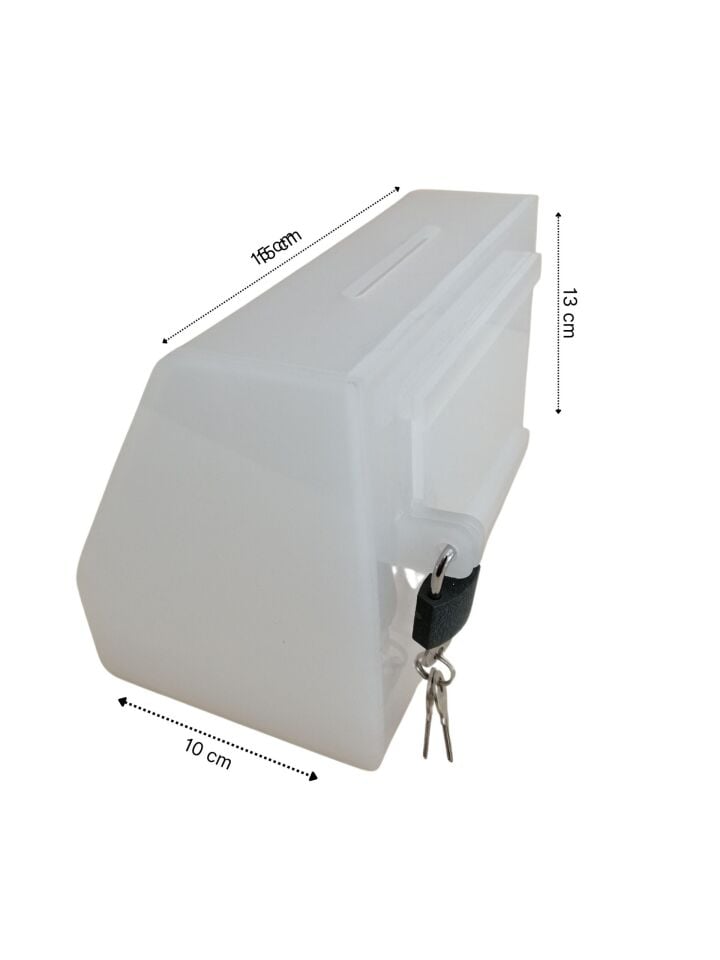 KİLİTLİ PLEKSİ KUTU “SADAKA” 15X10XH:13CM Sadaka Kutusu Tip Box Pleksi Kutu