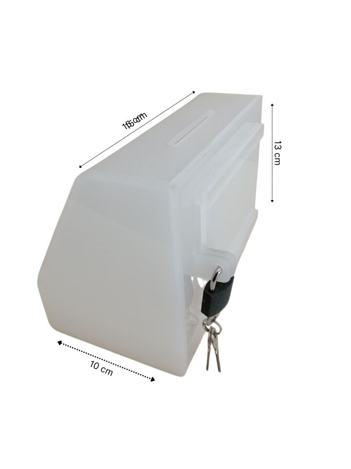 KİLİTLİ PLEKSİ KUTU “SADAKA” 15X10XH:13CM Sadaka Kutusu Tip Box Pleksi Kutu