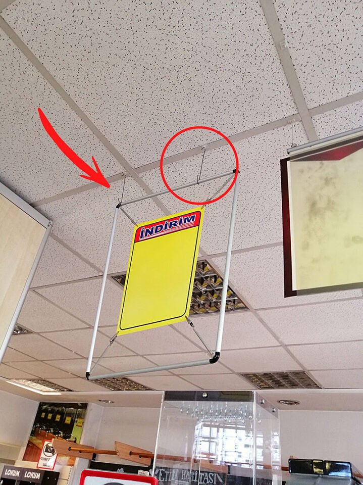 ASKI ÇUBUĞU 50CM Tavan Sarkıt Çubuk Çengel Asma Çubuğu Aparatı Tel Askı Aparatı