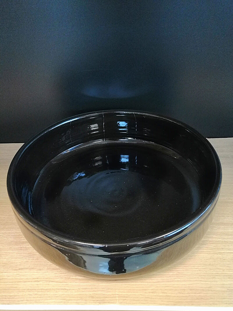 TOPRAK ÇANAK ÇAP:35CM H:11CM SİYAH (SIRLI)