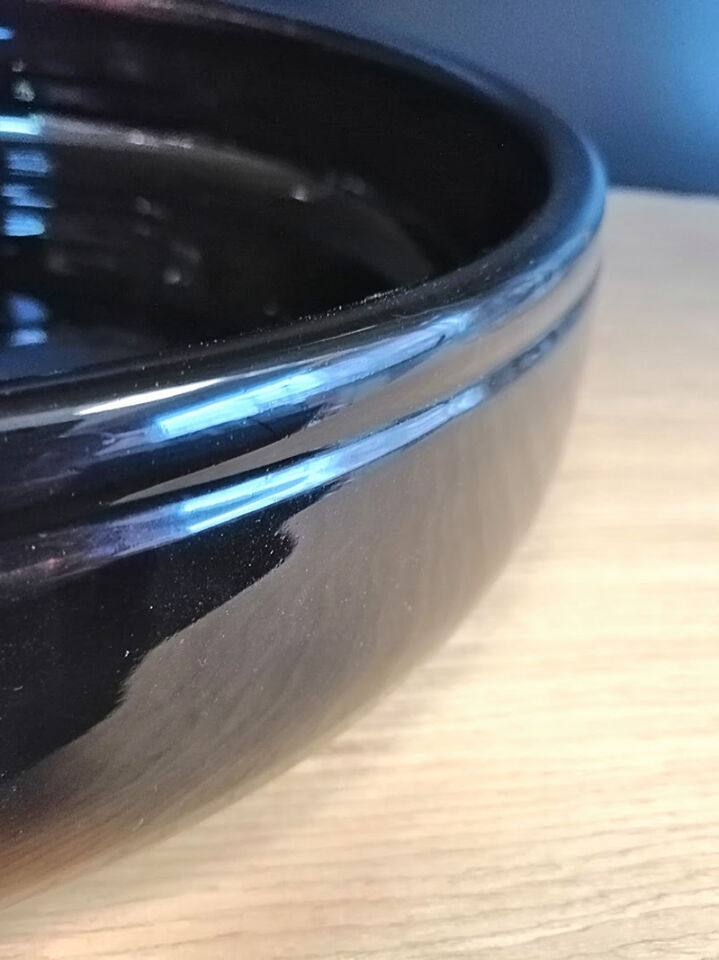 TOPRAK ÇANAK ÇAP:35CM H:11CM SİYAH (SIRLI)