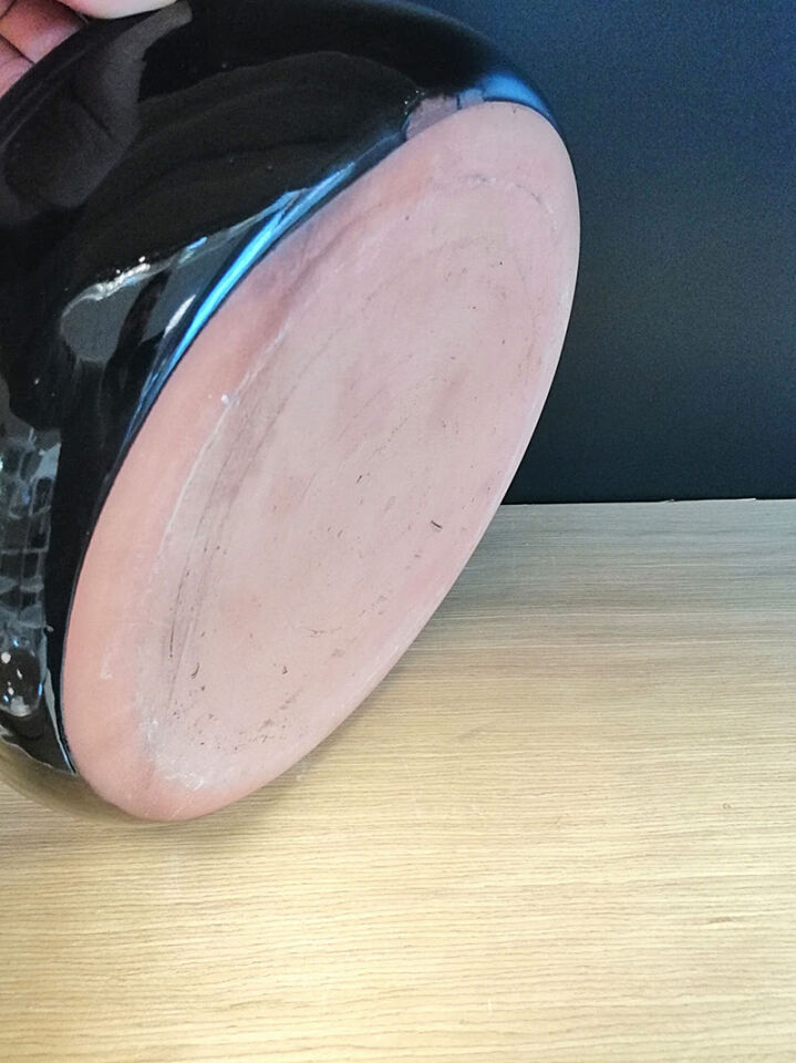 TOPRAK ÇANAK ÇAP:35CM H:11CM SİYAH (SIRLI)