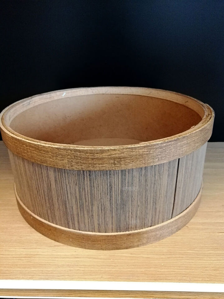 AHŞAP BİDON Dekoratif Bidon Kova ÇAP:36CM H:15CM ZEYTİN Teşhir Ürünü