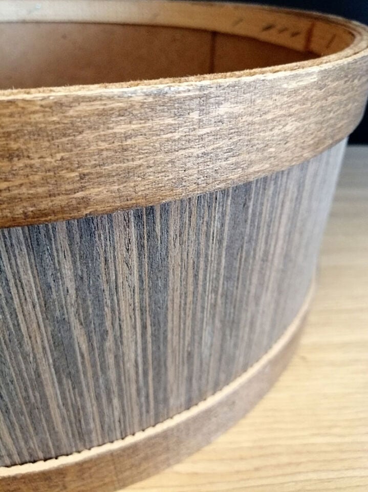 AHŞAP BİDON Dekoratif Bidon Kova ÇAP:36CM H:15CM ZEYTİN Teşhir Ürünü