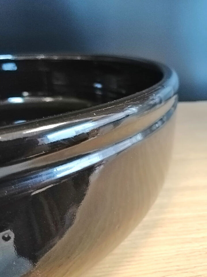 TOPRAK ÇANAK ÇAP:30CM H:9CM SİYAH (SIRLI)
