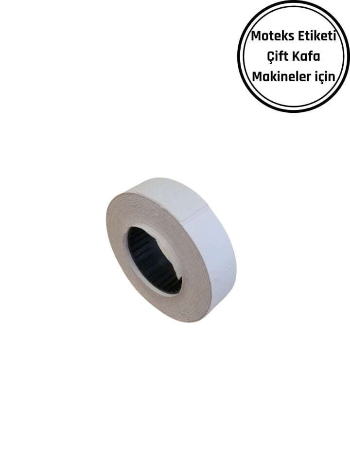MOTEKS ETİKETİ 16X23 ÇİFT KAFA MAKİNELER İÇİN ETİKET Moteks Beyaz Etiket Yapışkanlı Etiket