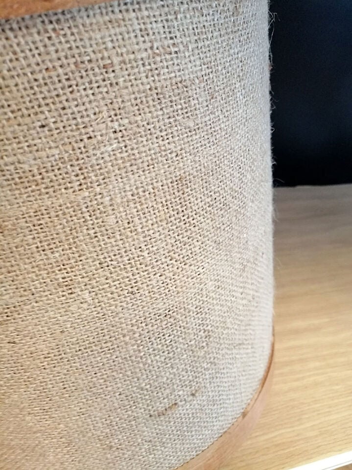 AHŞAP BİDON  Bakliyat Kovası ÇAP:30CM H:30CM KUMAŞ KAPLAMA Bakliyat Teşhir Kova Stand