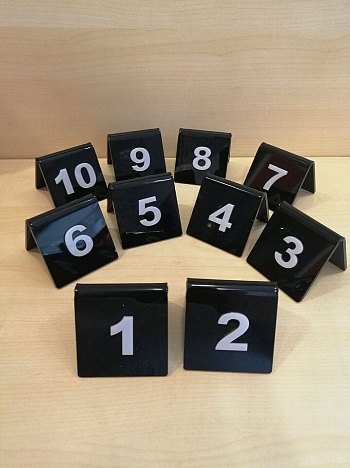 MASA NO 50X50MM (10 LU PAKET) SİYAH-BEYAZ (289) Masa Numaraları, Pleksi Numeratörler, Çift Taraflı Numaralar, Pleksi Numara Takımı