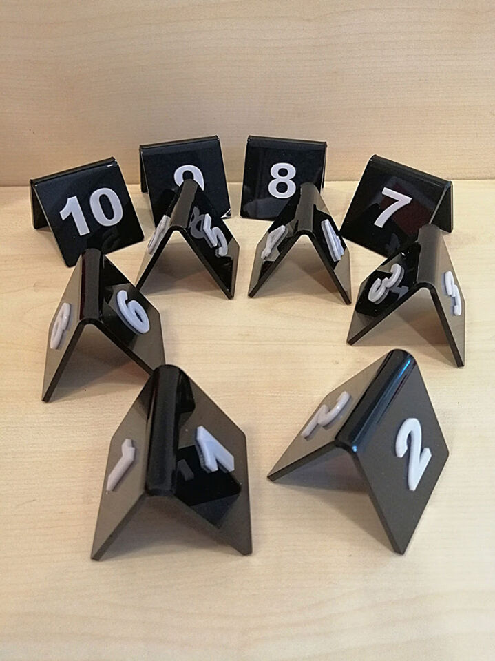 MASA NO 50X50MM (10 LU PAKET) SİYAH-BEYAZ (289) Masa Numaraları, Pleksi Numeratörler, Çift Taraflı Numaralar, Pleksi Numara Takımı