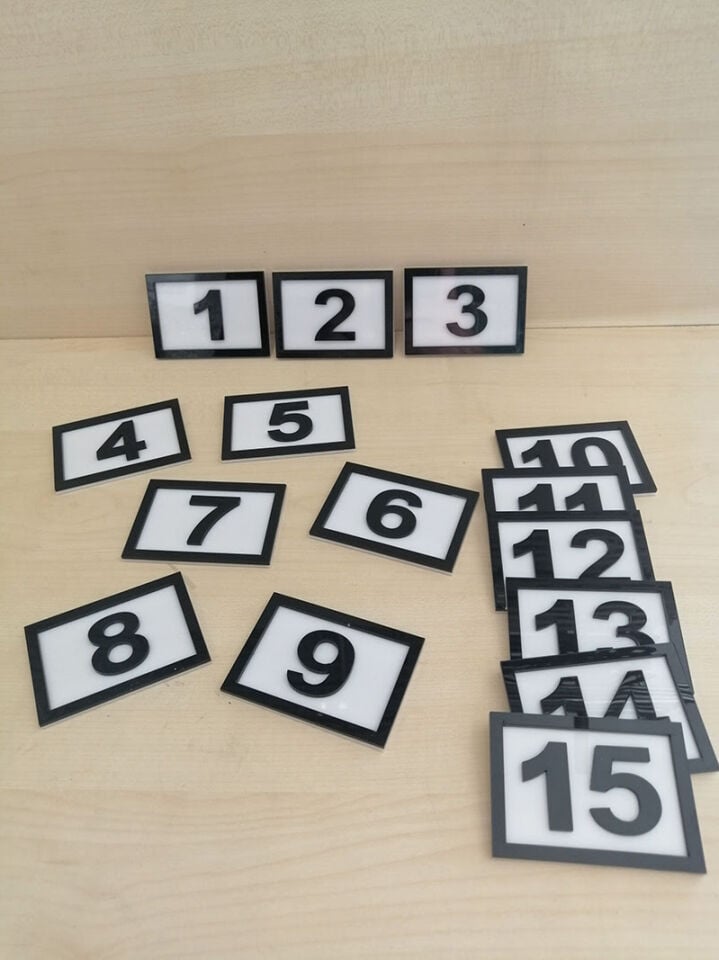PEÇETELİK NO 5x5CM (15 Lİ PAKET) BEYAZ-SİYAH (7815) Masa Numaraları Peçetelik Numaraları Yapışkanlı Sayılar Pleksi Numeratör Yapışkanlı Sayılar