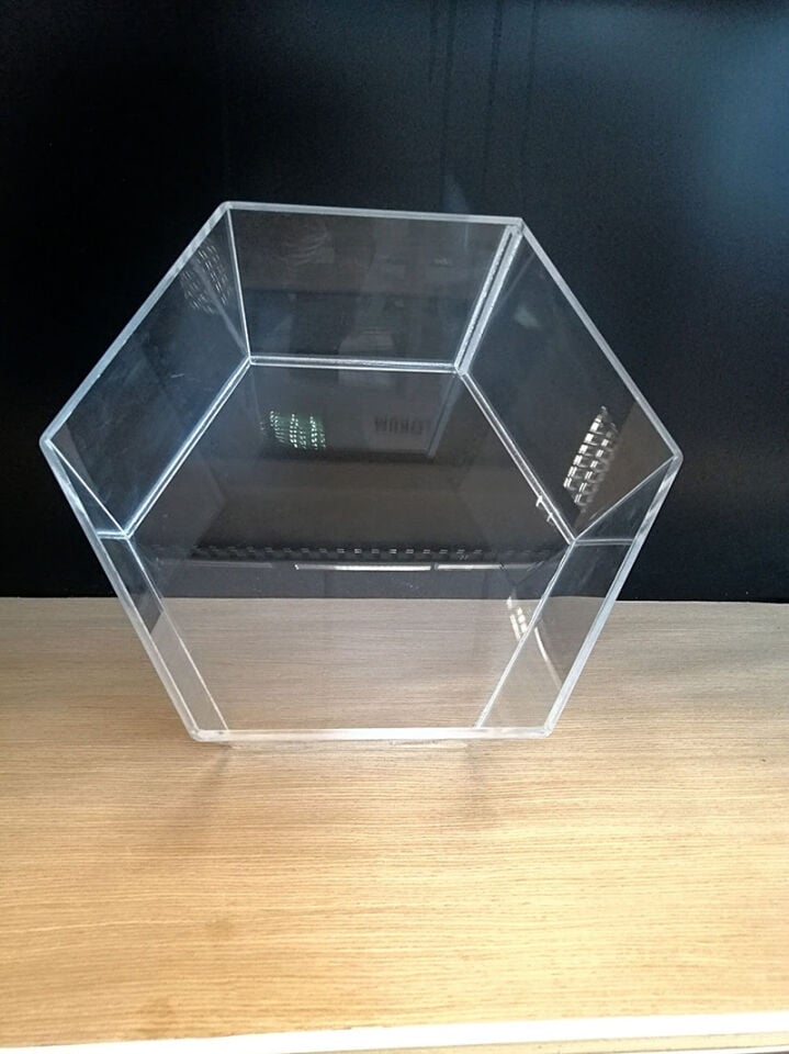 ALTIGEN KUTU ÇAP:30CM H:20CM (KAPAKSIZ) Kuruyemiş Kuru Meyve Şeffaf Teşhir Ürünü Pleksi Kutu