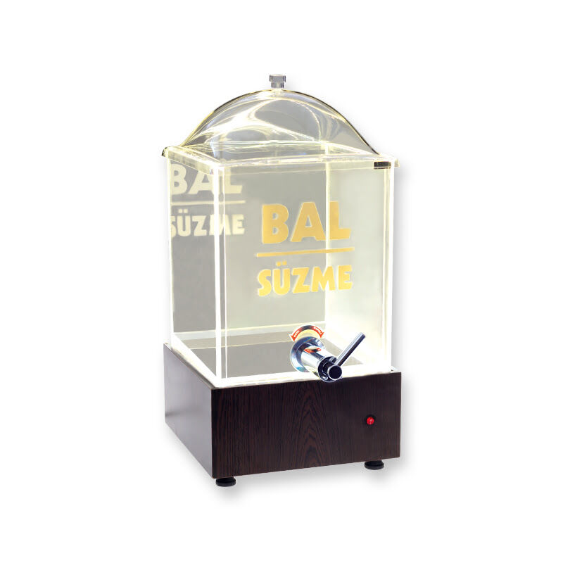 MUSLUKLU KUTU KARE KÜÇÜK ISITICILI 27X27XH:51CM Şeffaf Ürün Teşhir Dökme Gıda Kutusu Şarküteri Bal Kutusu Isıtıcılı Gıda Kutusu Termoplast Şeffaf Ürün  Kutusu