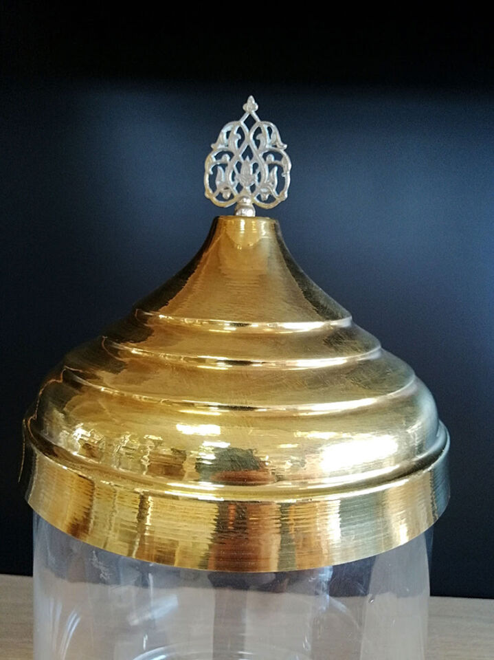 KV CAM+ METAL KAPAK ÇAP:19 H:25CM 6LT (KC053)  Cam Kavanoz Cam Teşhir Ürünü Pirinç Sarı Kapak Cam Teşhir Ekipmanı Jüt ip Aksesuar