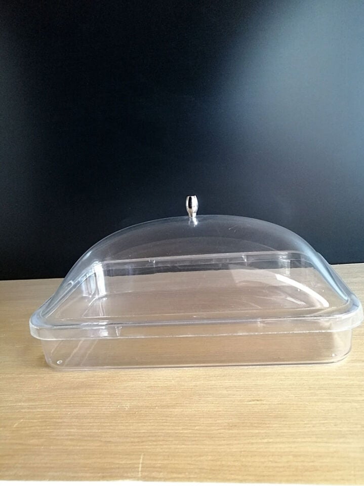 KV KÜVET KAPAKLI 19X25XH:8,5CM (3,40 LT) KÜLTÜR Şeffaf Mika Ürün Teşhir ve Saklama Tepsisi Küveti, Dikdörtgen Ürün Teşhir Kapaklı Küvet