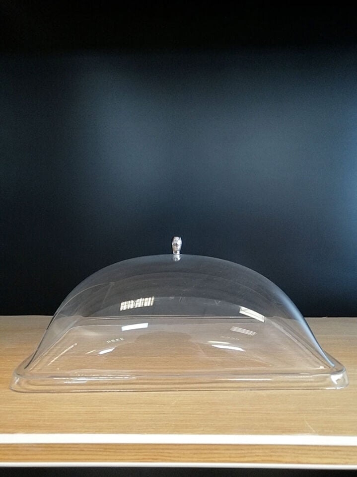 KV KÜVET KAPAKLI 36X27XH:18CM PLEKSİ KAPAK NO:4 Şeffaf Mika Ürün Teşhir ve Saklama Tepsisi Küveti, Dikdörtgen Ürün Teşhir Kapaklı Küvet