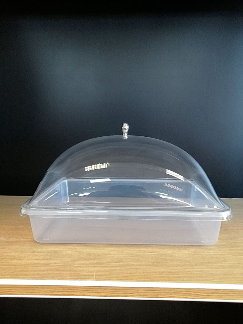 KV KÜVET KAPAKLI 36X27XH:18CM PLEKSİ KAPAK NO:4 Şeffaf Mika Ürün Teşhir ve Saklama Tepsisi Küveti, Dikdörtgen Ürün Teşhir Kapaklı Küvet