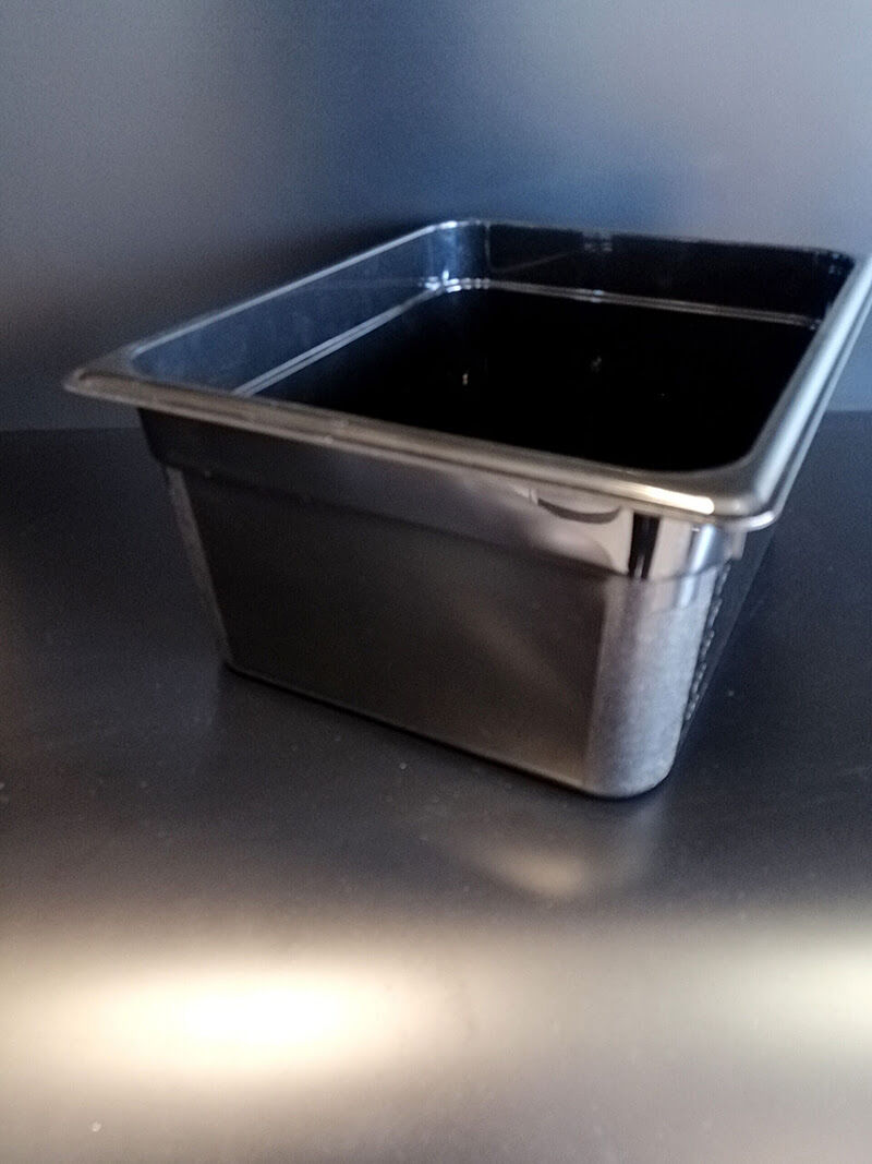 KÜVET POLİKARBON 1/2 26X32XH:15CM SİYAH Zeytin Kabı Polikarbon Şeffaf Küvet Ürün Saklama Teşhir Küveti  8,9 Lt