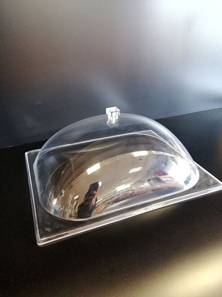 KAPAK BOMBELİ DİKDÖRTGEN 26X32CM METAL KÜVET İÇİN Şeffaf Pleksi Kapak Dayanıklı Pleksi Kapak Metal Küvet Kapağı
