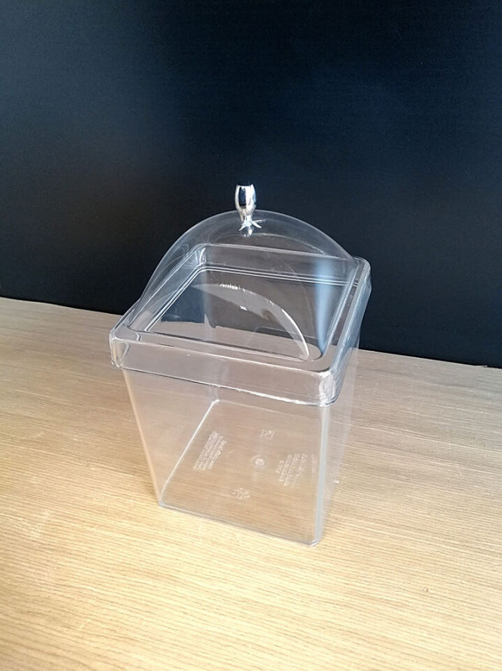 KV KÖŞELİ KAVANOZ NO:3 15X15XH:25CM KAPAKLI 2,75 Akrilik Köşeli Kavanoz Şeffaf Ürün Teşhiri Tezgah önü Teşhir Ürünü