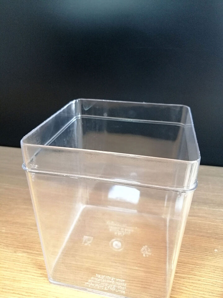 KV KÖŞELİ KAVANOZ NO:2 13X13XH:21CM KAPAKLI 1,75 Akrilik Köşeli Kavanoz Şeffaf Ürün Teşhiri Tezgah önü Teşhir Ürünü
