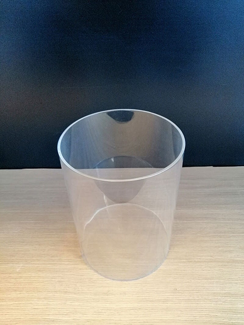 YUVARLAK KUTU ÇAP:15XH:20CM silindir kutu, yuvarlak şeffaf kutu, pleksi yuvarlak kutu, şeffaf kova