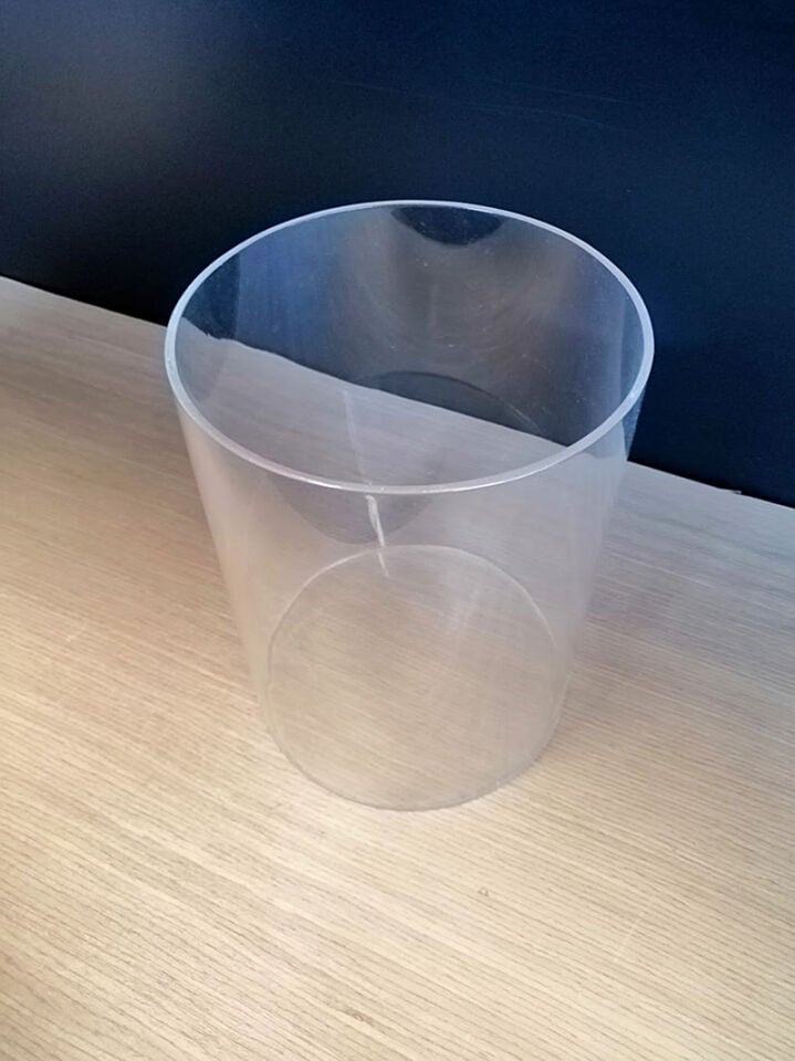 YUVARLAK KUTU ÇAP:15XH:20CM silindir kutu, yuvarlak şeffaf kutu, pleksi yuvarlak kutu, şeffaf kova
