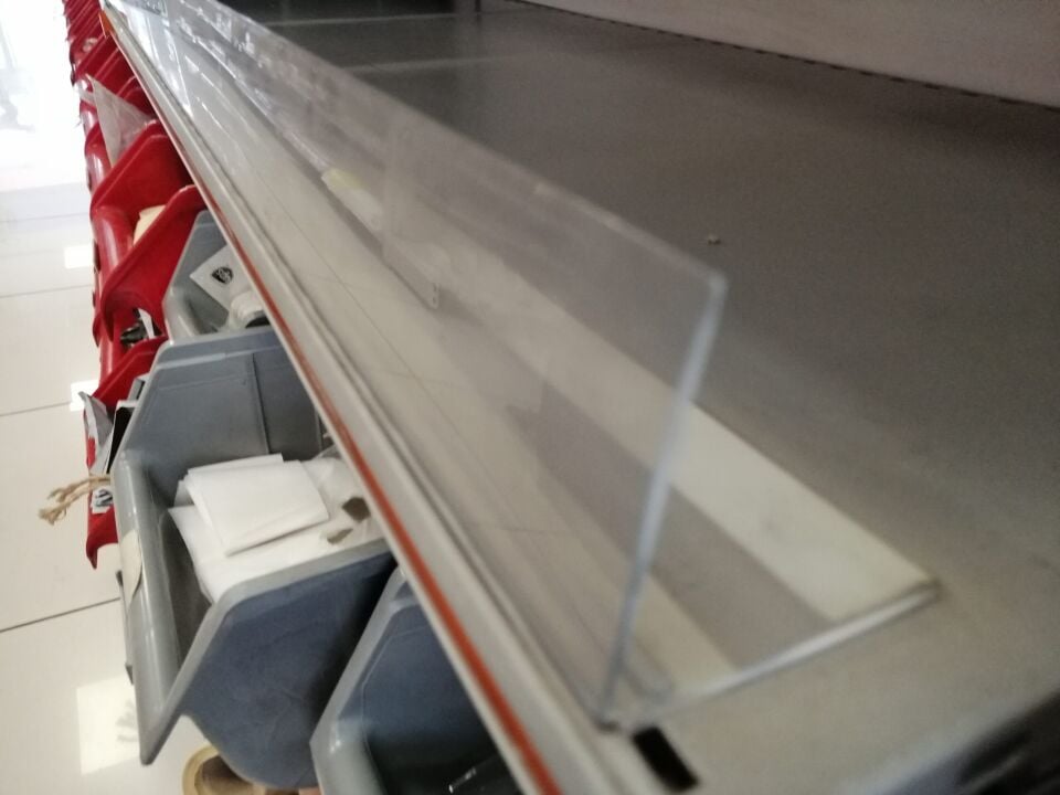 ÖN SİPER PVC 60X60MM 1METRE Raf Önü Pvc Tutucu Siper, Ürünler için Siperlik, Raf Önü Ürün Tutucu Siperlik