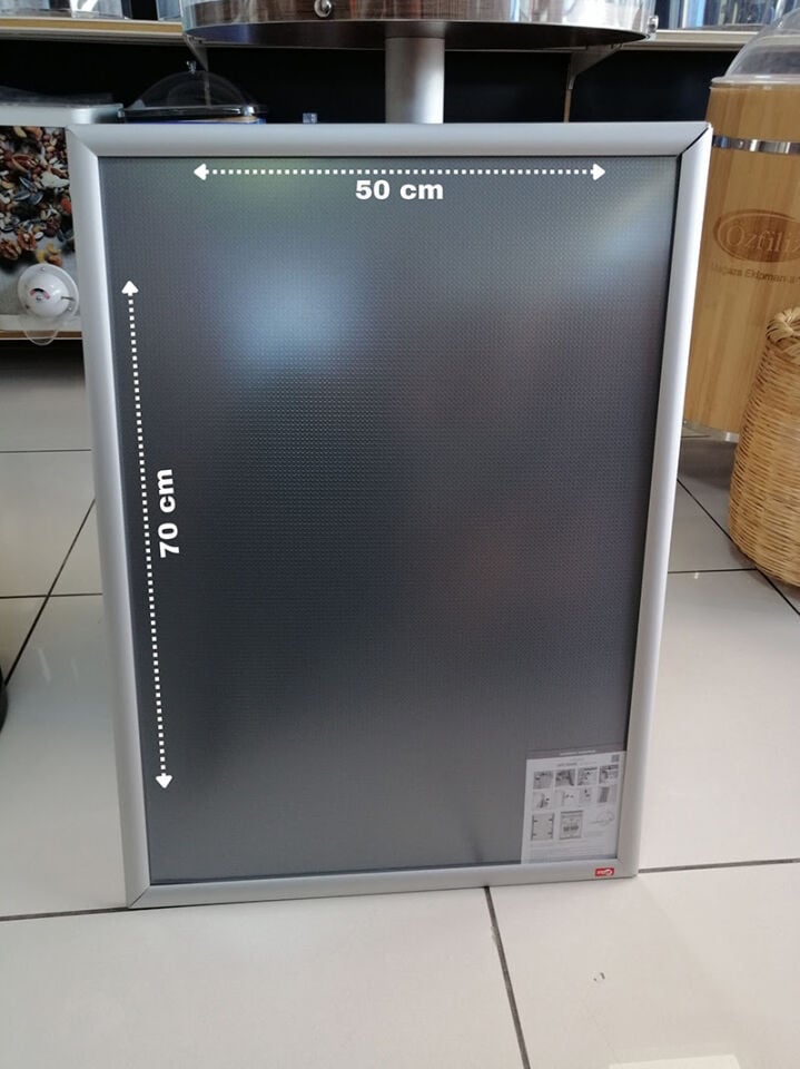 ALÜMİNYUM ÇERÇEVE 25MM B2 (50X70 CM Kenarları Açıılabilen Çerçeve Afiş Çerçevesi Alüminyum Gri B2 Çerçeve)
