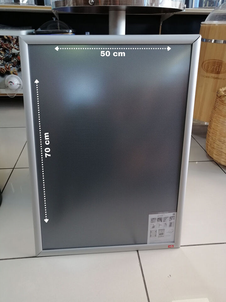 ALÜMİNYUM ÇERÇEVE 25MM B2 (50X70 CM Kenarları Açıılabilen Çerçeve Afiş Çerçevesi Alüminyum Gri B2 Çerçeve)