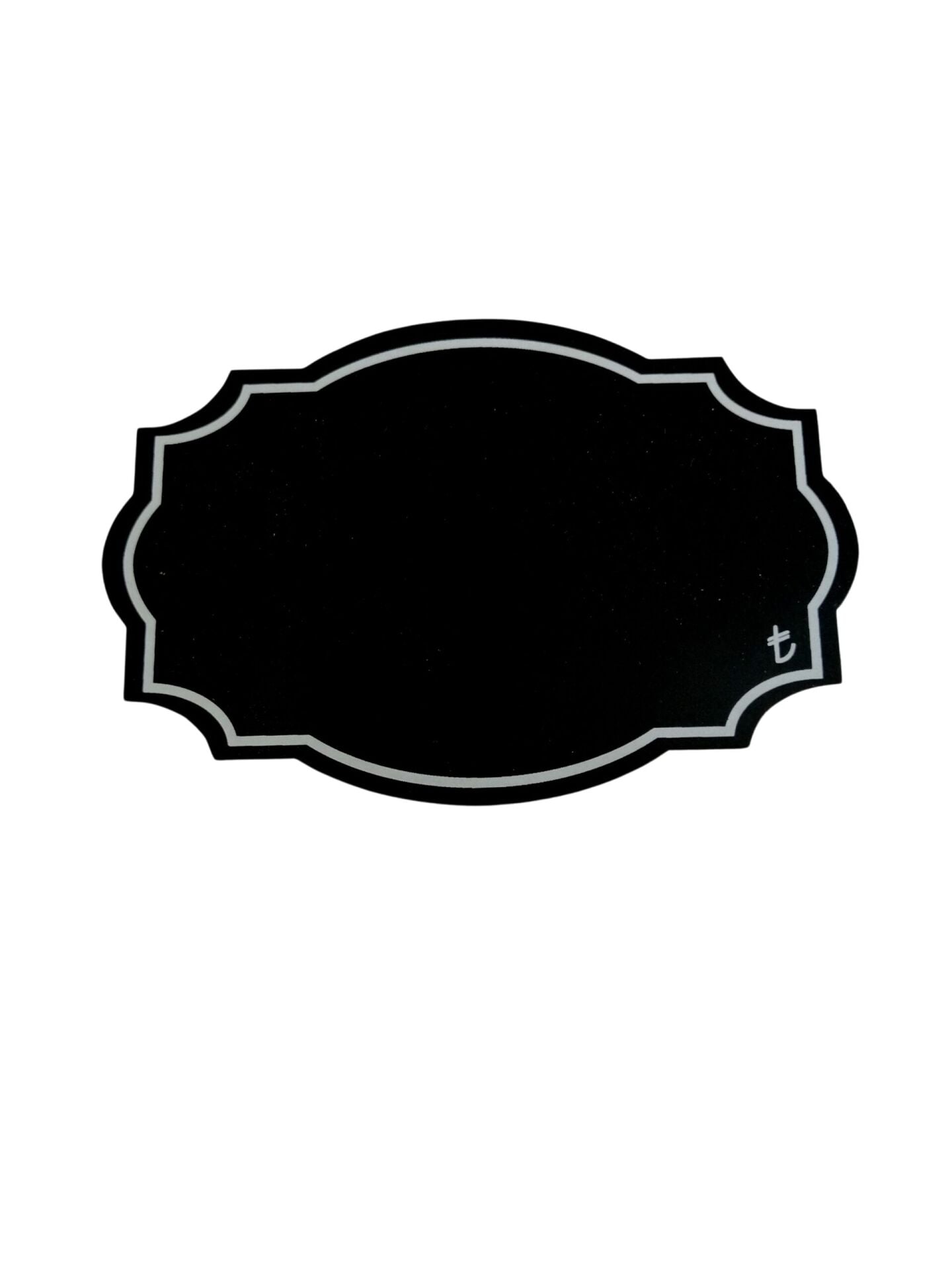KARA TAHTA (12cm x H:8cm) BULUT 1647 Silinebilir Dekoratif Etiket ve Etiketlik PVC Siyah Etiket