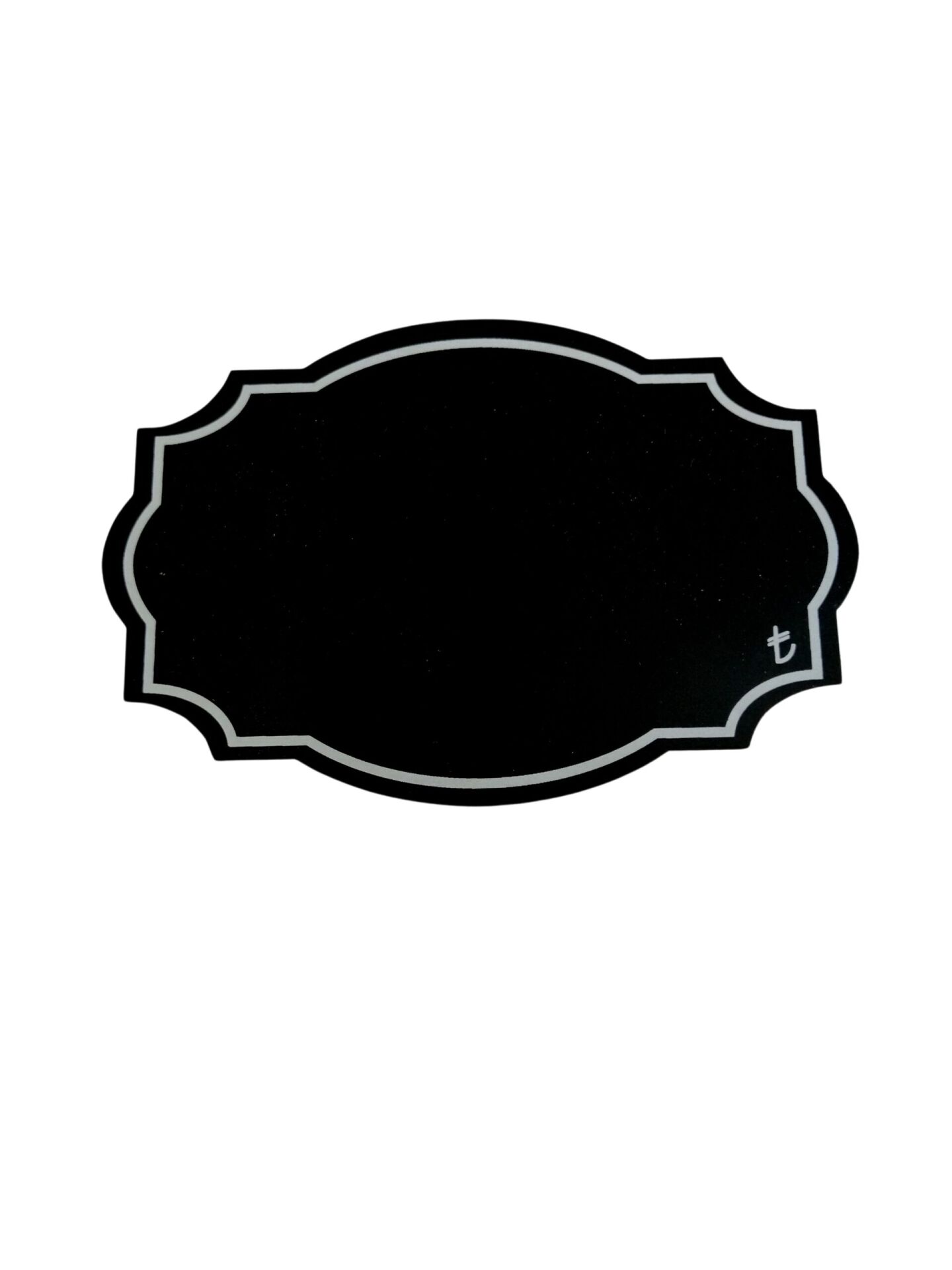 KARA TAHTA (12cm x H:8cm) BULUT 1647 Silinebilir Dekoratif Etiket ve Etiketlik PVC Siyah Etiket