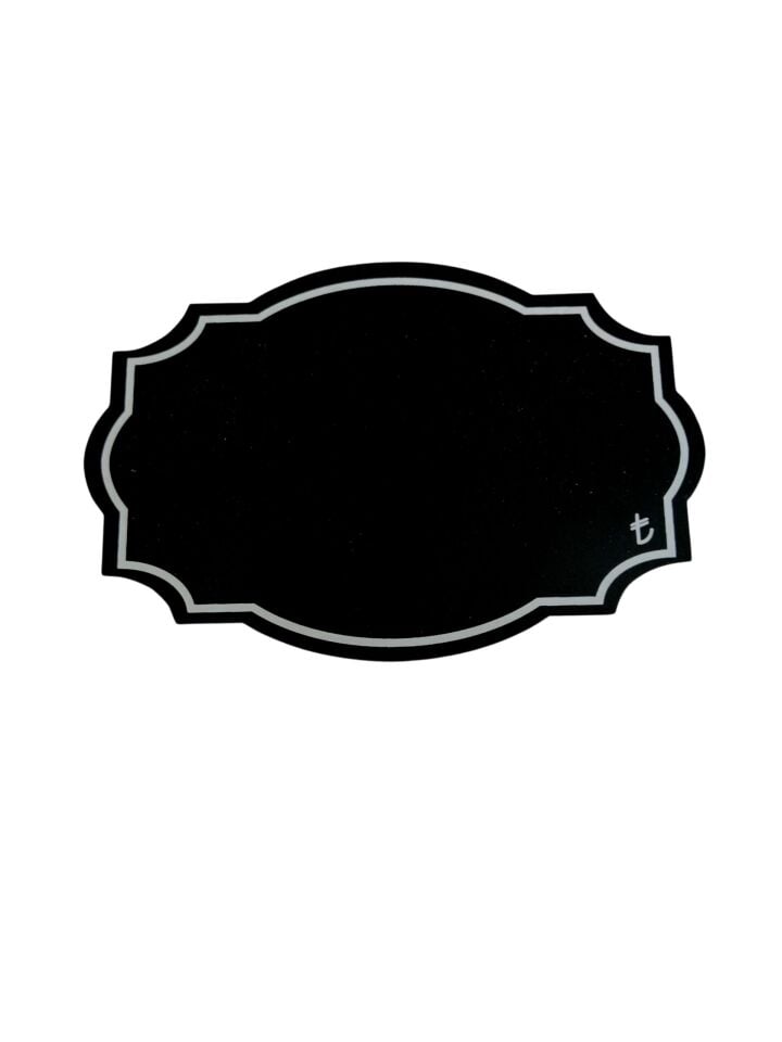 KARA TAHTA (12cm x H:8cm) BULUT 1647 Silinebilir Dekoratif Etiket ve Etiketlik PVC Siyah Etiket