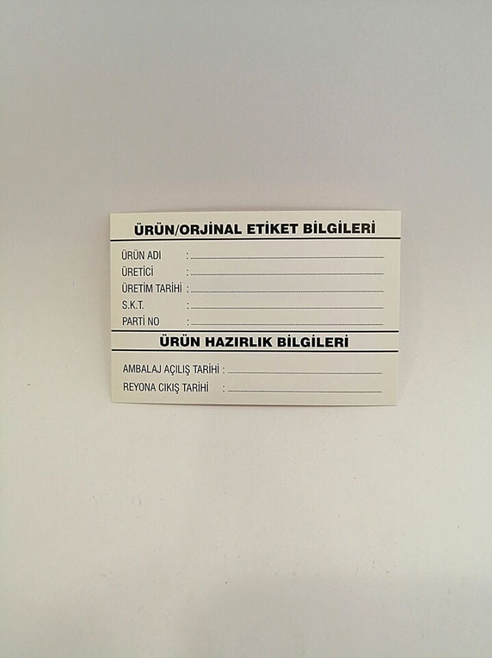 KARTON MENŞEİ ETİKETLİK (60X90MM) Karton Etiket Fiyat Etiketi Ürün Etiketi Raf Etiketi Bilgilendirme için Etiket