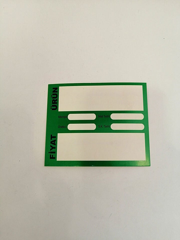 KARTON MENŞEİ ETİKETLİK (115X80MM) Karton Etiket Fiyat Etiketi Ürün Etiketi Raf Etiketi Bilgilendirme için Etiket