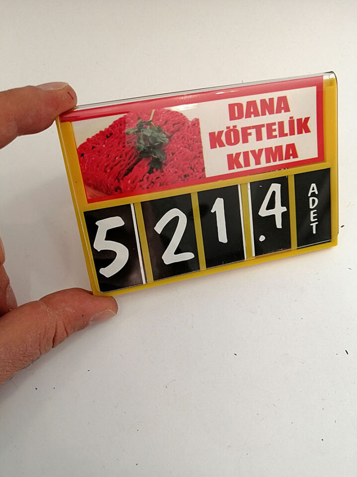 FİYAT KASETİ RAKAMLI 120X80 YENİ MODEL Ürün Etiketi, İsimlik Etiket Kaseti Rakamları Değişebilen Yeni Model Büyük Rakamlı