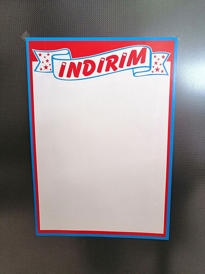 İNDİRİM BASKILI A3 ETİKET ADET Poster Etiket Kağıt Etiket A3 Boyutunda İndirim Etiketi Satış Etiketi Karton Kağıt Etiket