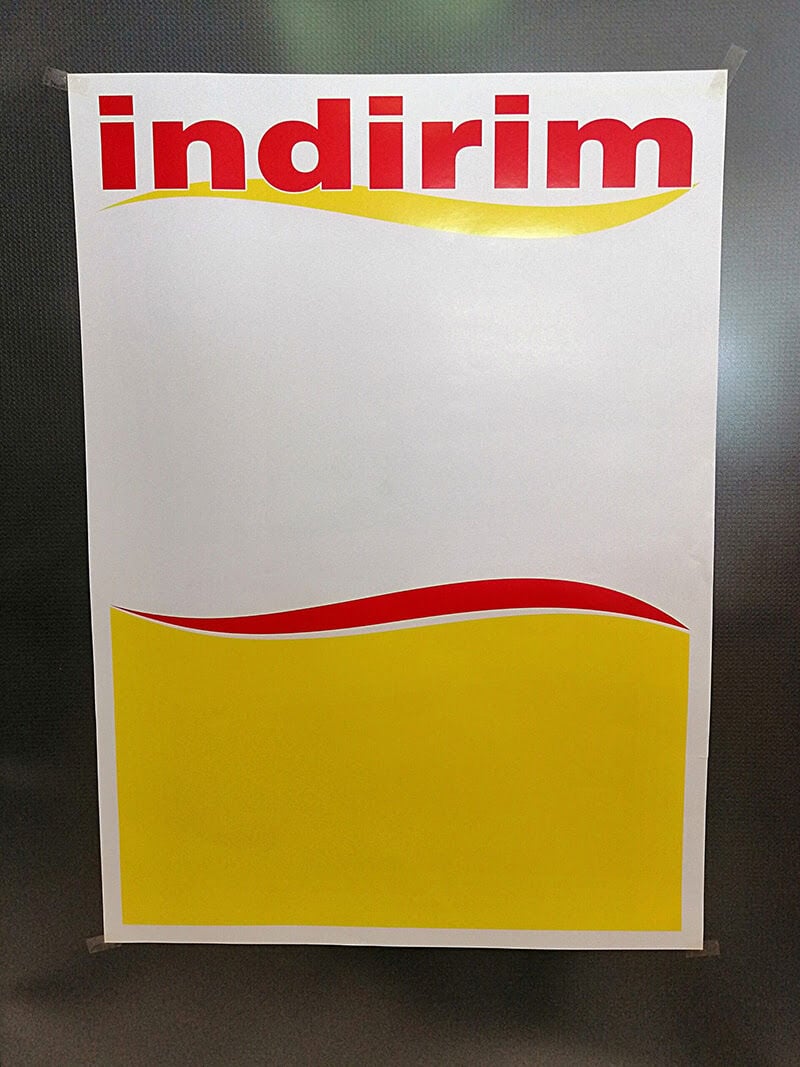 İNDİRİM BASKILI A2 ETİKET ADET 50X70CM Poster Etiket Kağıt Etiket A2 Boyutunda İndirim Etiketi Satış Etiketi Karton Kağıt Etiket