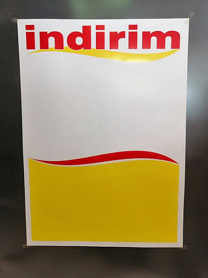 İNDİRİM BASKILI A2 ETİKET ADET 50X70CM Poster Etiket Kağıt Etiket A2 Boyutunda İndirim Etiketi Satış Etiketi Karton Kağıt Etiket