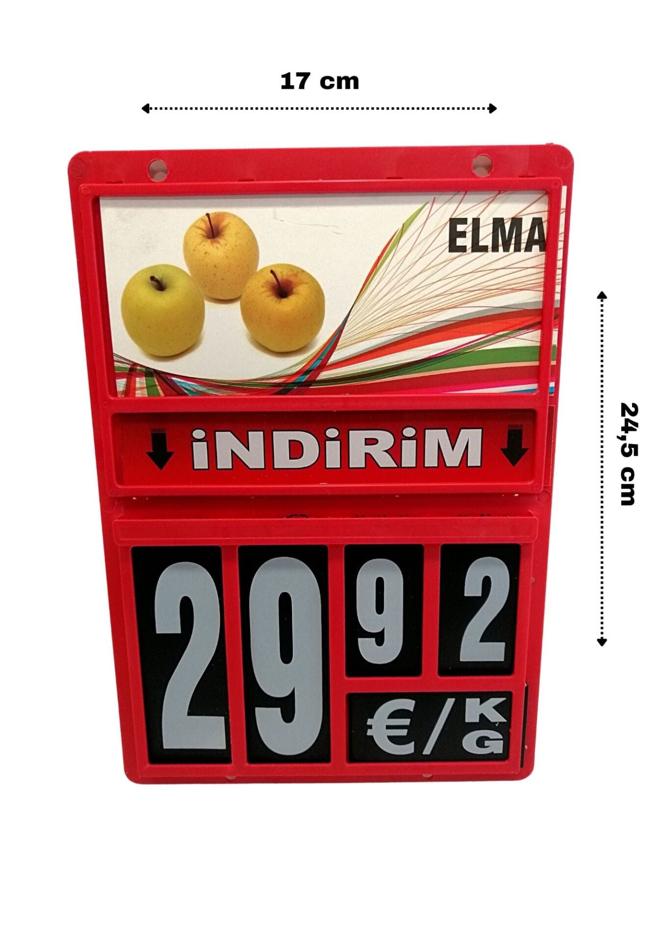 MANAV ETİKETLİĞİ 245X170 RAKAMLI ÇİFT HANE Siyah Rakamları Değişen Resimli Manav Etiketliği Askılı Manav Etiketliği