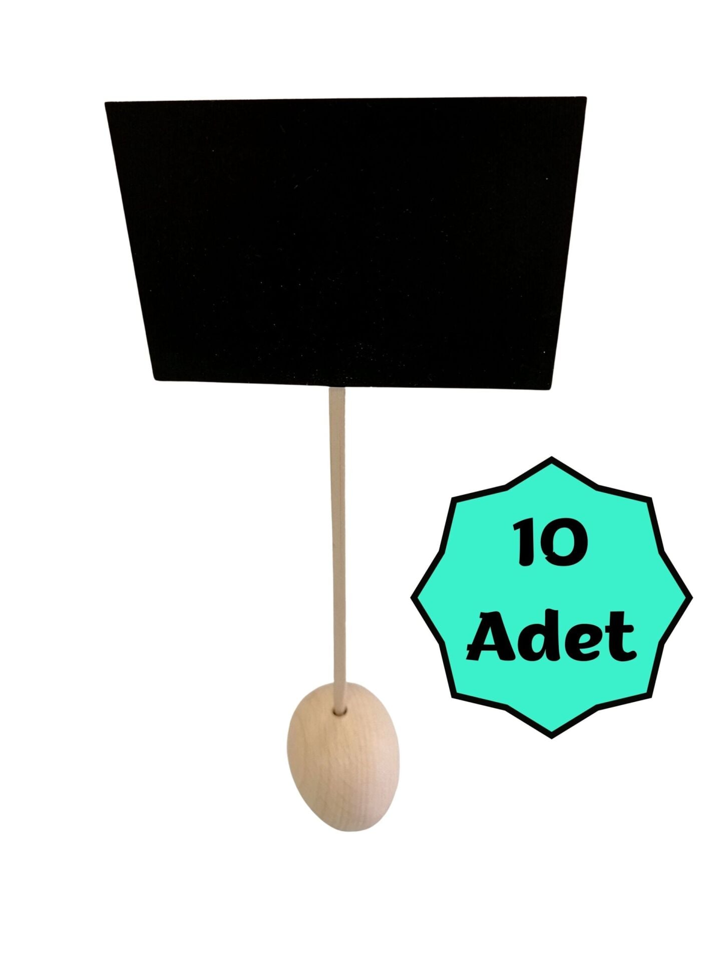 10 Adet KARA TAHTA Silinebilir Siyah Etiket (7cm x 5cm) SAPLAMALI ÇİZGİSİZ