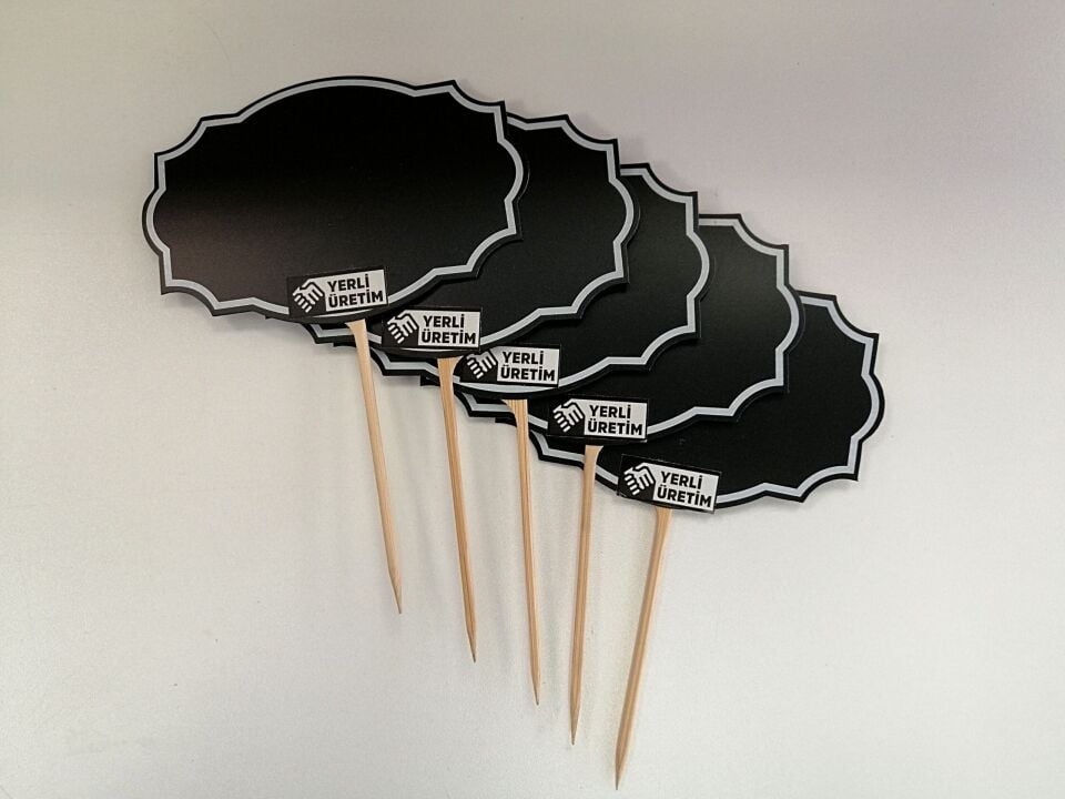 KARA TAHTA ‘EKO’ 1010 KÖŞELİ BALON Silinebilir Dekoratif Etiket ve Etiketlik PVC Siyah Etiket